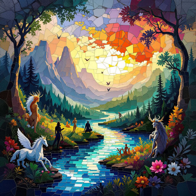 Tile Mosaic Art - Created with AI gallery