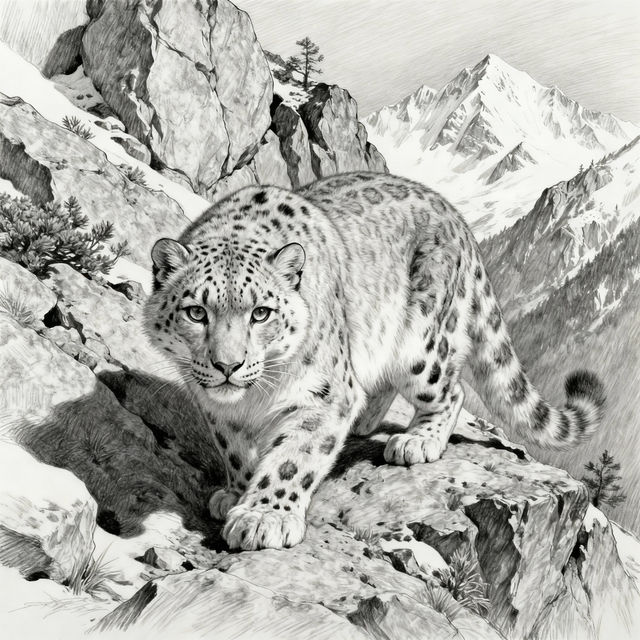 Snow Leopard Drawings gallery