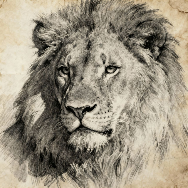 Lion Drawing Face - AI Generated Art gallery