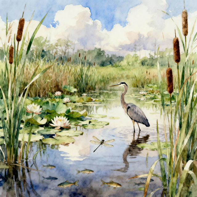 Wetlands Drawings - AI Generated Art gallery