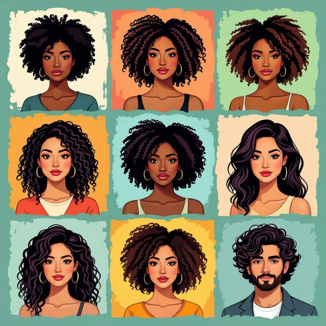 Curly Hair Art - AI Generated gallery