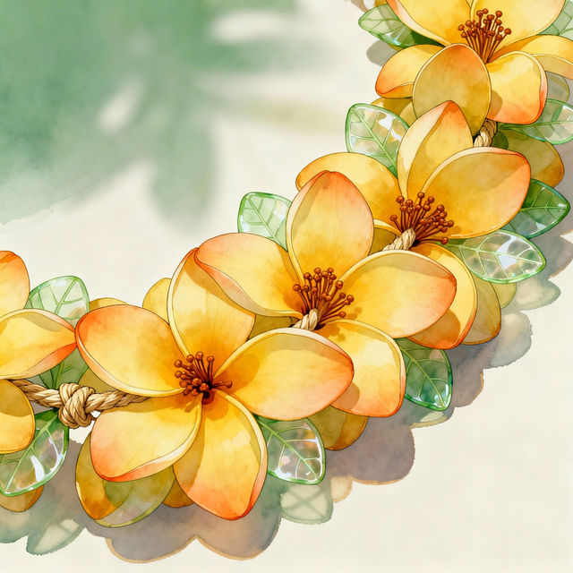 Puakenikeni Lei Drawing - AI Generated Art gallery