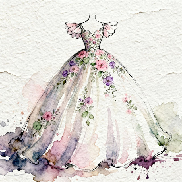 Dress Design Sketches - AI Generated gallery