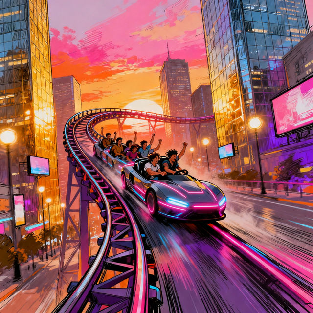 Roller Coaster Sketches - AI Generated gallery