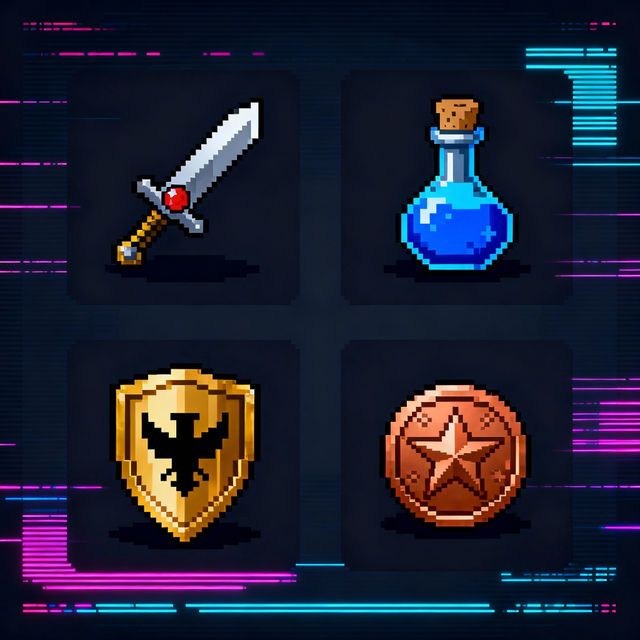 Pixel Art Icons - Made With AI gallery