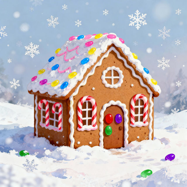 Easy Gingerbread House Drawing gallery