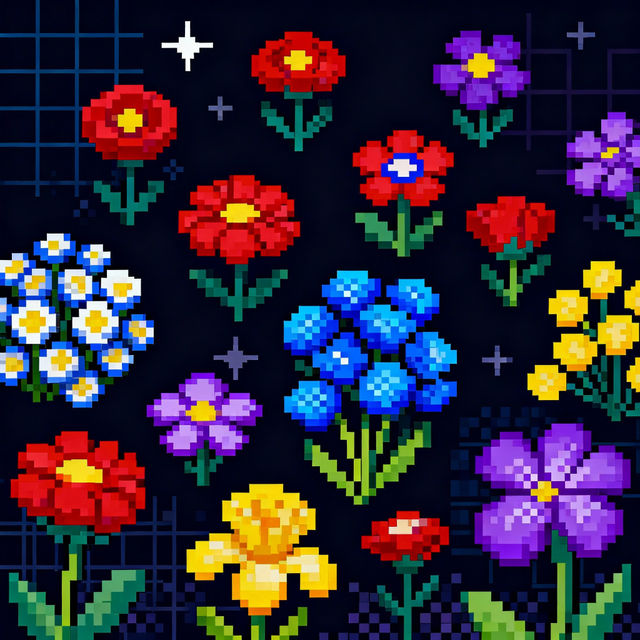 Pixel Art Flowers gallery