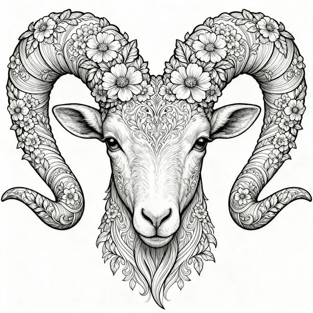 Goat Horns Drawing - AI Generated Art gallery