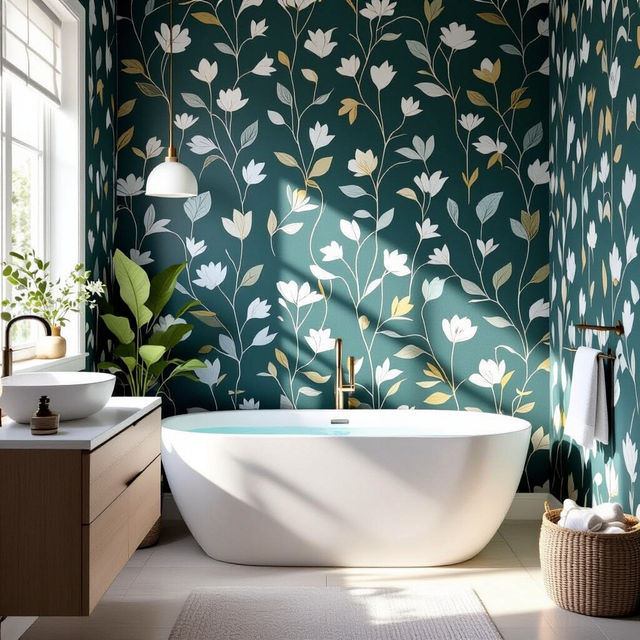 Peel and Stick Wallpaper for Bathrooms gallery