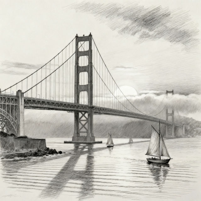 Golden Gate Bridge Drawings - AI Generated gallery