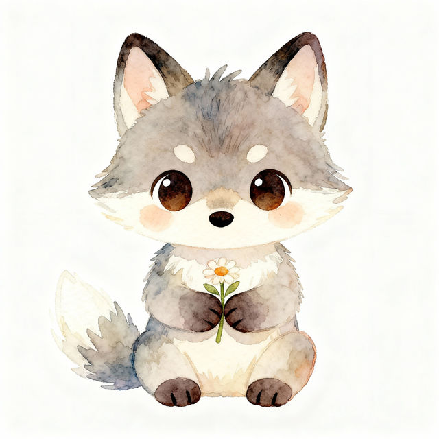 Cute Wolf Drawings - Made With AI gallery