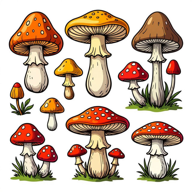 Mushroom Clip Art - AI Generated gallery