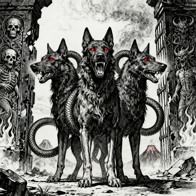 Drawing Cerberus - AI Art gallery