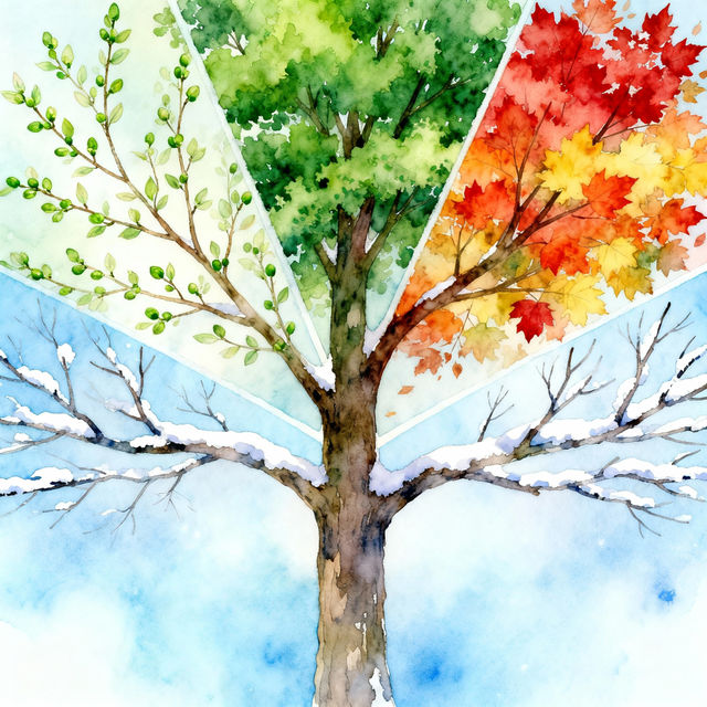 4 Seasons Drawings - AI Art gallery