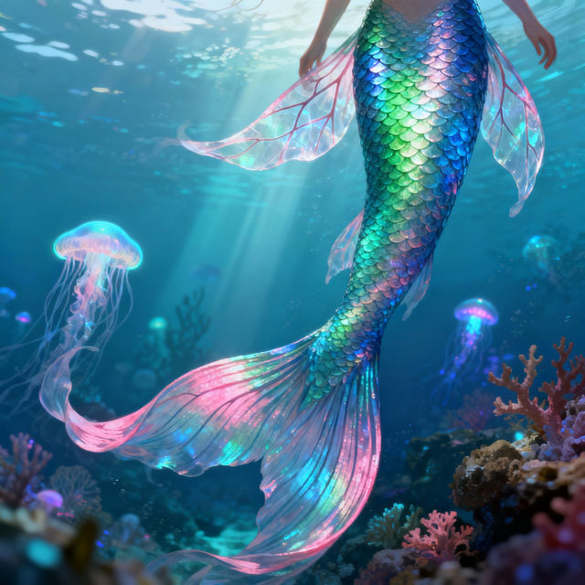 Mermaid Tail Drawings - AI Art gallery