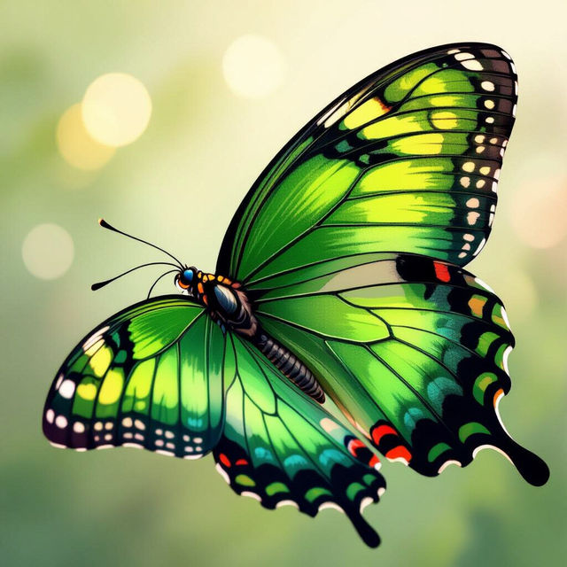 Green Butterfly Wallpapers - AI Generated gallery