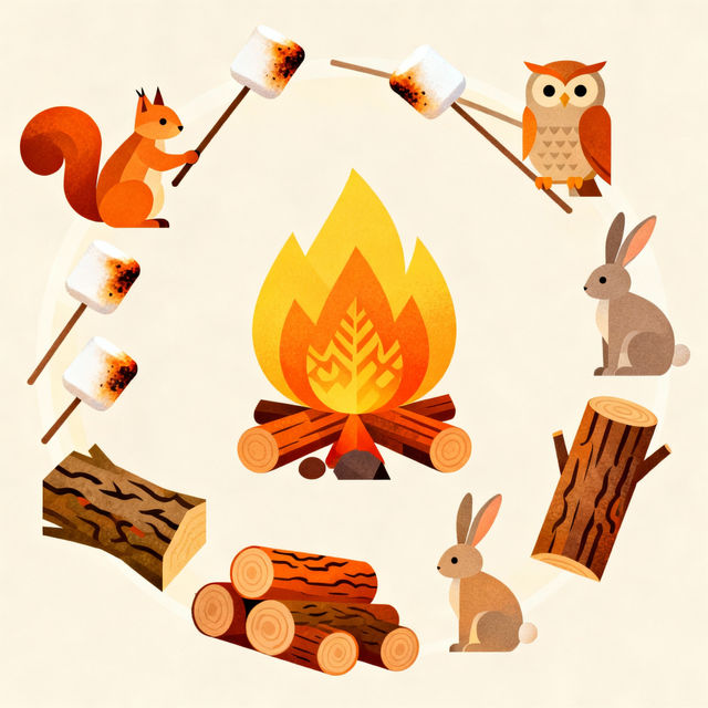 Campfire Clip Art - AI Generated gallery