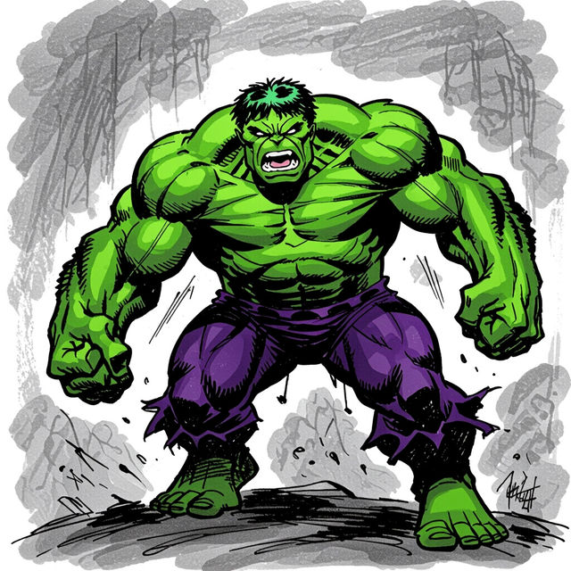 Hulk Sketch - AI Generated Art gallery