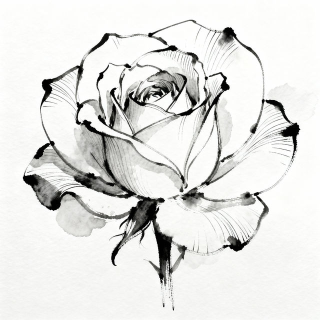 Outline Roses Drawings - AI Generated gallery