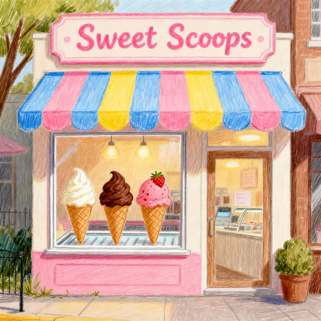 Ice Cream Shop Drawings gallery