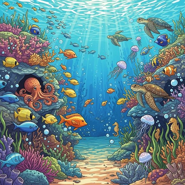 Explore AI-Generated Ocean Drawings gallery