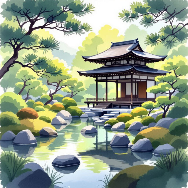 Adachi Museum Of Art Inspired AI Art gallery