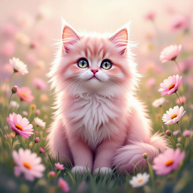 Pink Cat Wallpaper - Made With AI gallery