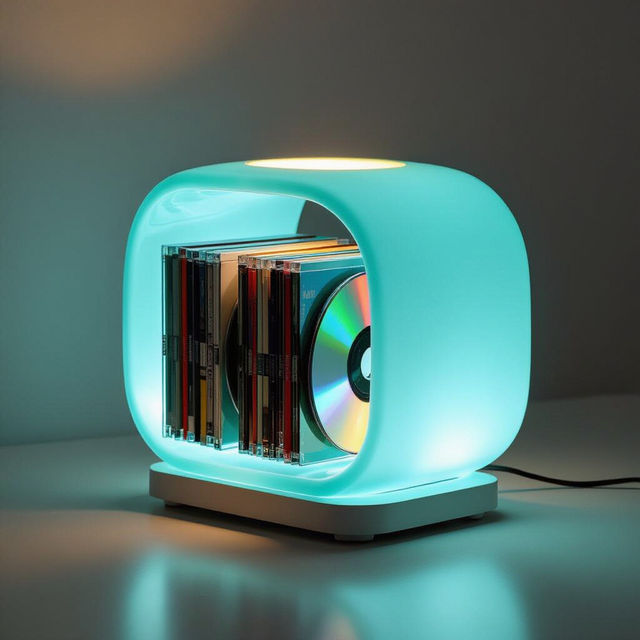 Aqua Art Lamp With CD Rack Designs gallery