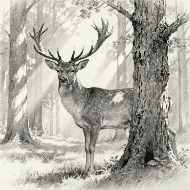 Drawings Of Deer gallery