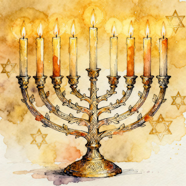 Hanukkah Menorah Drawings - AI Generated gallery