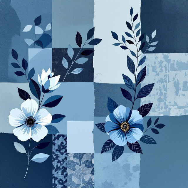 Blue Collage Wallpaper gallery