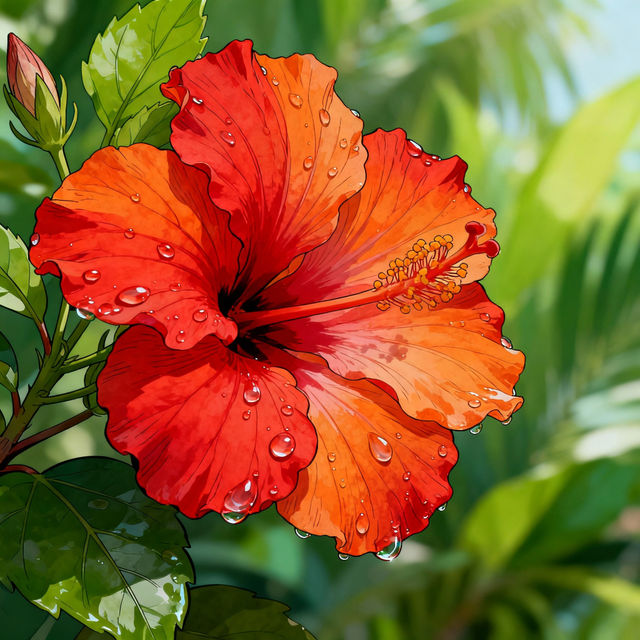 Hawaiian Flower Drawings - AI Art gallery