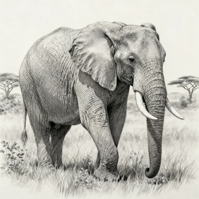 Realistic Elephant Drawings gallery