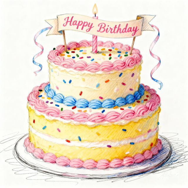 Drawing Of A Cake gallery