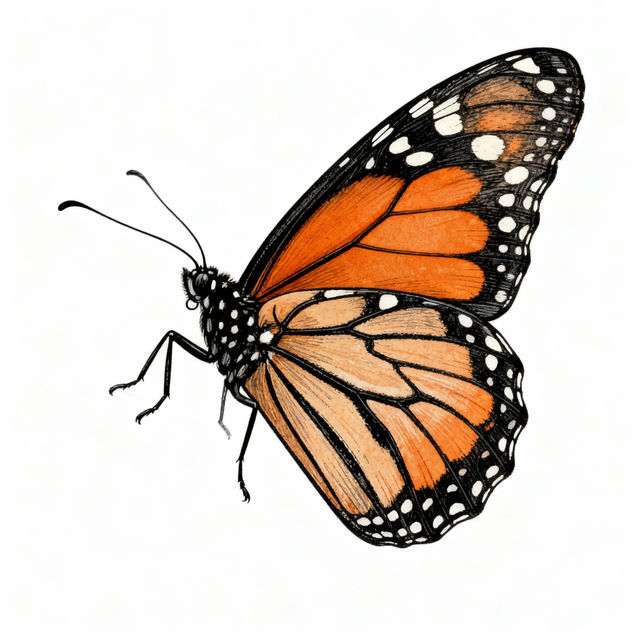 Side Butterfly Drawings gallery