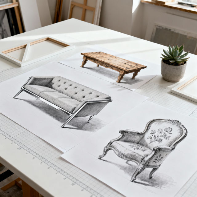 Furniture Drawings - AI Generated gallery