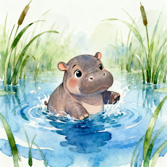 Baby Hippo Drawings - Made With AI gallery
