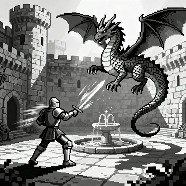 Black And White Pixel Art gallery