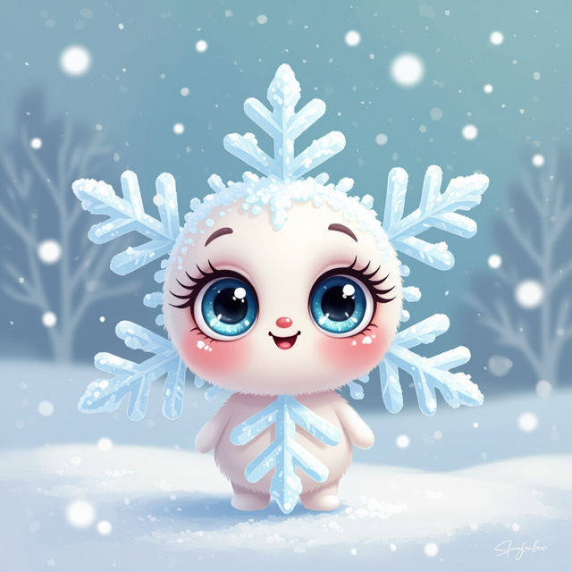 Cute Snowflake Wallpaper - AI Generated gallery
