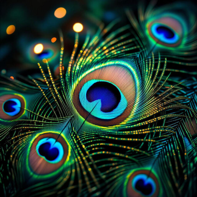 Peacock Feather Wallpaper - AI Generated gallery