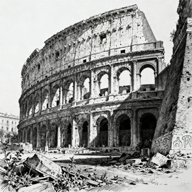 Colosseum Drawings - AI Art gallery