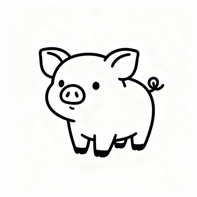 Simple Pig Drawings - Created with AI gallery