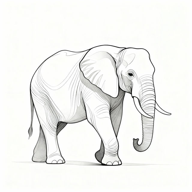 Elephant Line Drawings - AI Generated Art gallery