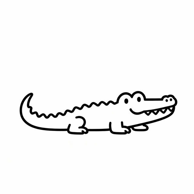 Simple Alligator Drawings gallery