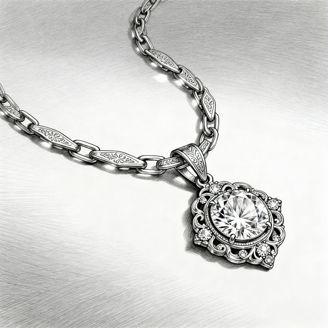 Diamond Necklace Drawings - AI Generated gallery