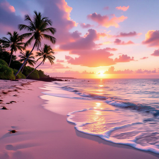 Pink Coastal Wallpaper - AI Generated gallery