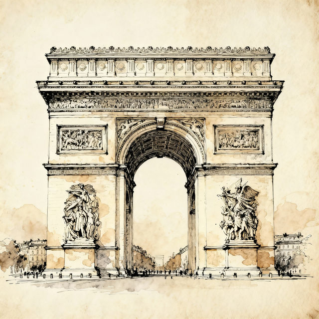 Arc de Triomphe Drawings - AI Generated Art gallery