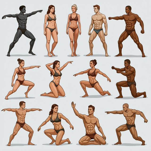 Body Poses Drawing Reference - AI Generated gallery