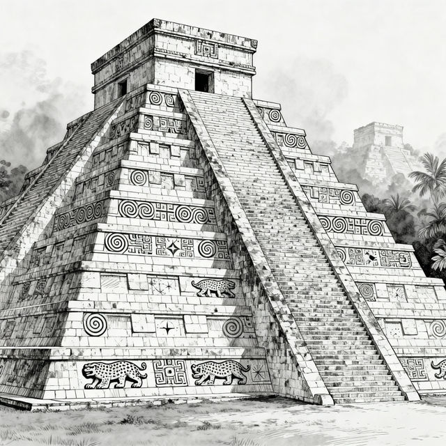 Chichen Itza Drawings - AI Generated Art gallery