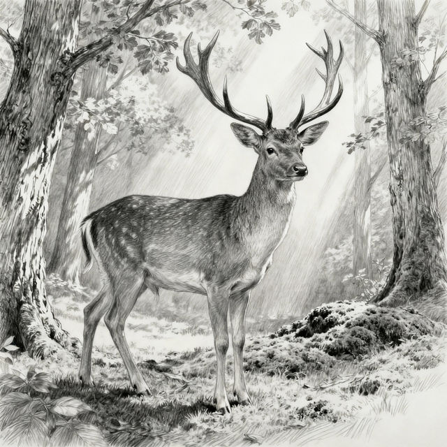Sketch Deer Drawings - AI Generated gallery